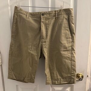 Volcom Men's Khaki Flat Front Shorts